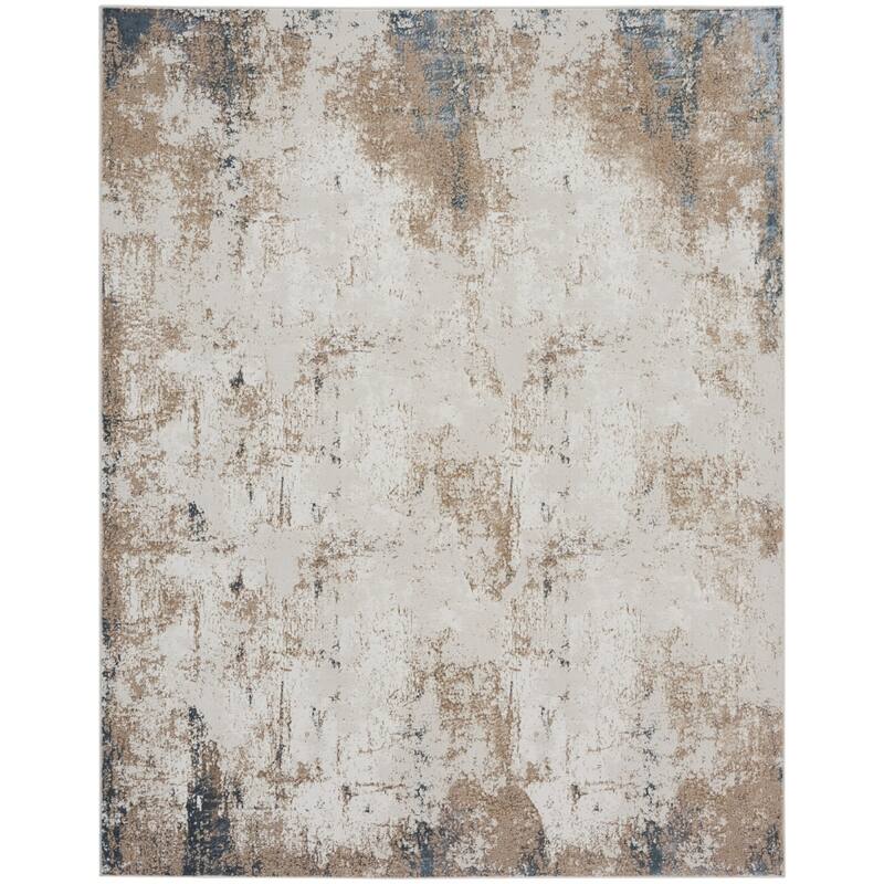 Power Loomed Distressed Abstract Modern Non Skid Stain Resistant Area Rug - 144' X '108' X '0.39