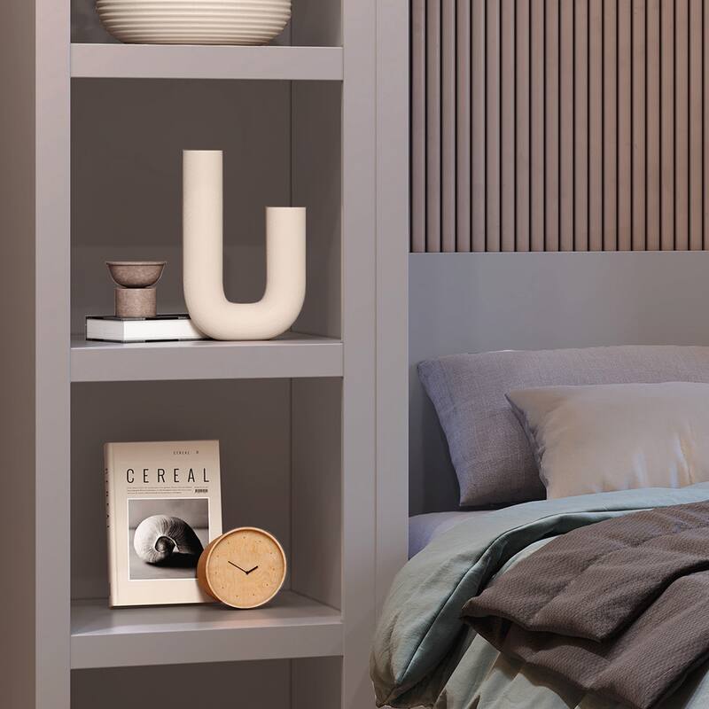 Easy-Lift Twin Murphy Wall Bed in with Bookshelf