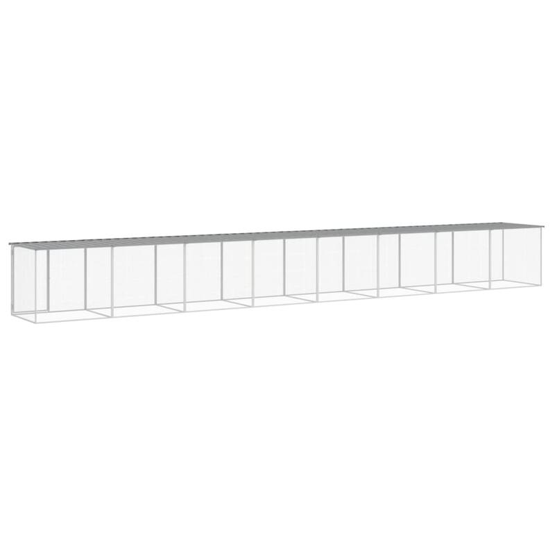 vidaXL Chicken Cage with Roof Metal Chicken Run Animal House Galvanized Steel