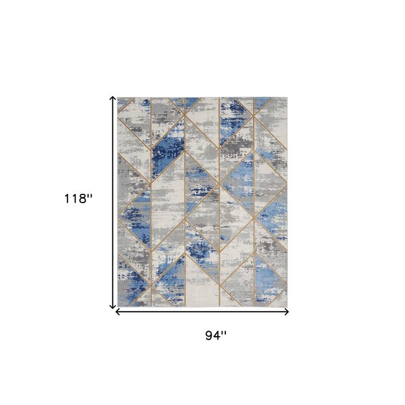 Power Loomed Abstract Modern Non Skid Low Pile Area Rug - 118' X '94' X '0.25