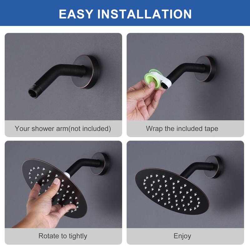WOWOW 1-Spray Patterns with Wall Mount Rain Fixed Shower Head