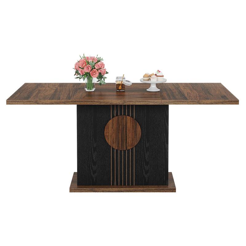 Wood Dinner Table, Kitchen Dining/Living Room Accent Dinner Table Gathering Table