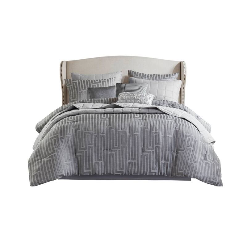 GDF Studio - Averleigh 10-Piece Queen Luxury Jacquard Comforter Set