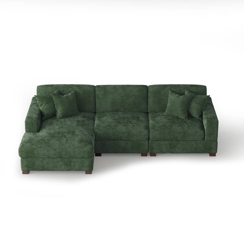 Oversized Modern Chenille Modular Sectional Sofa with Chaise