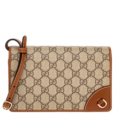 Gucci GG Emblem Wallet with Leather Strap