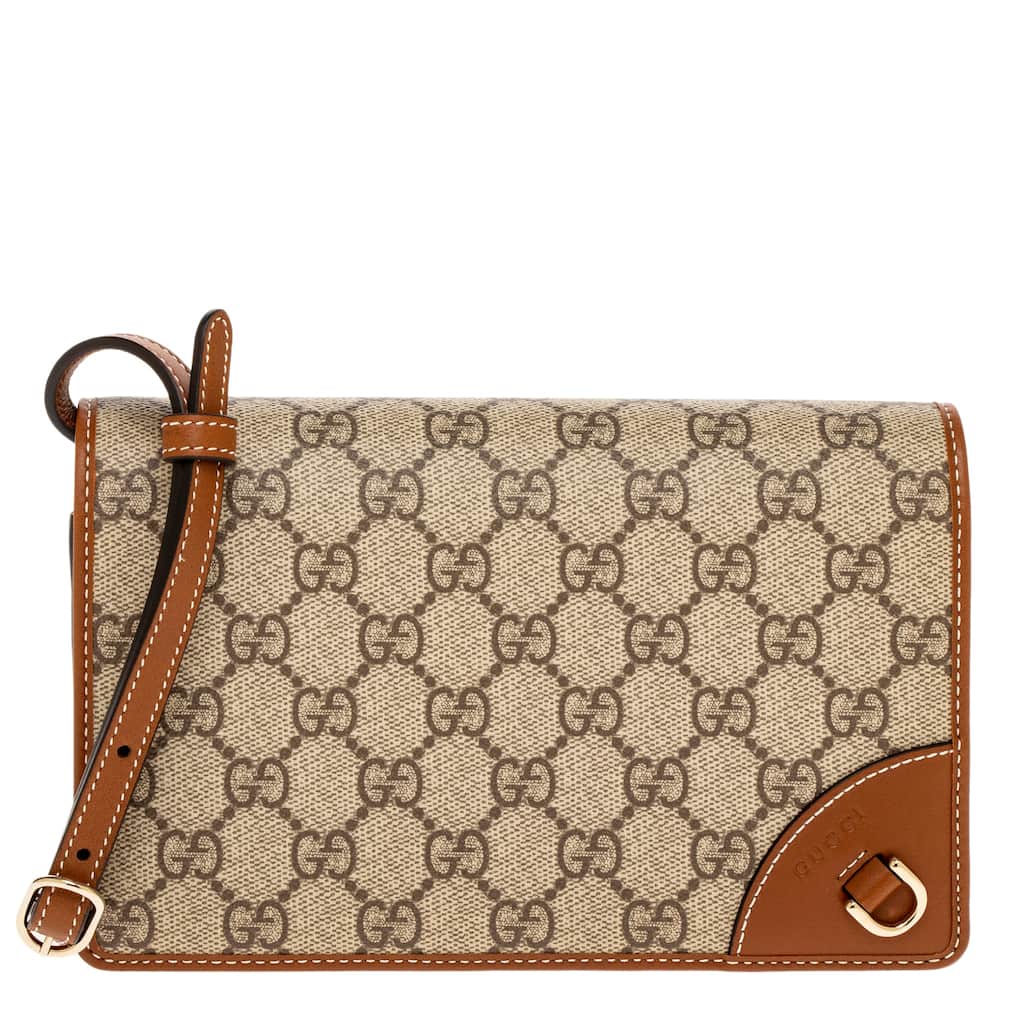 Gucci Men's GG Emblem Wallet with Leather Strap
