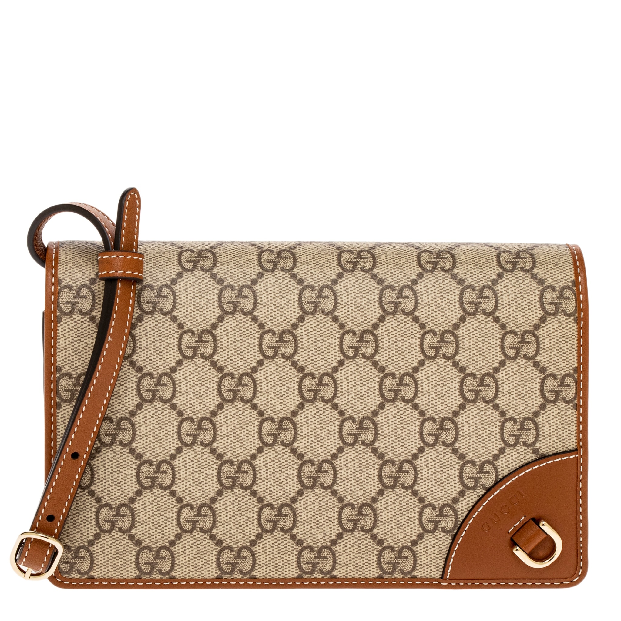 Gucci GG Emblem Wallet with Leather Strap