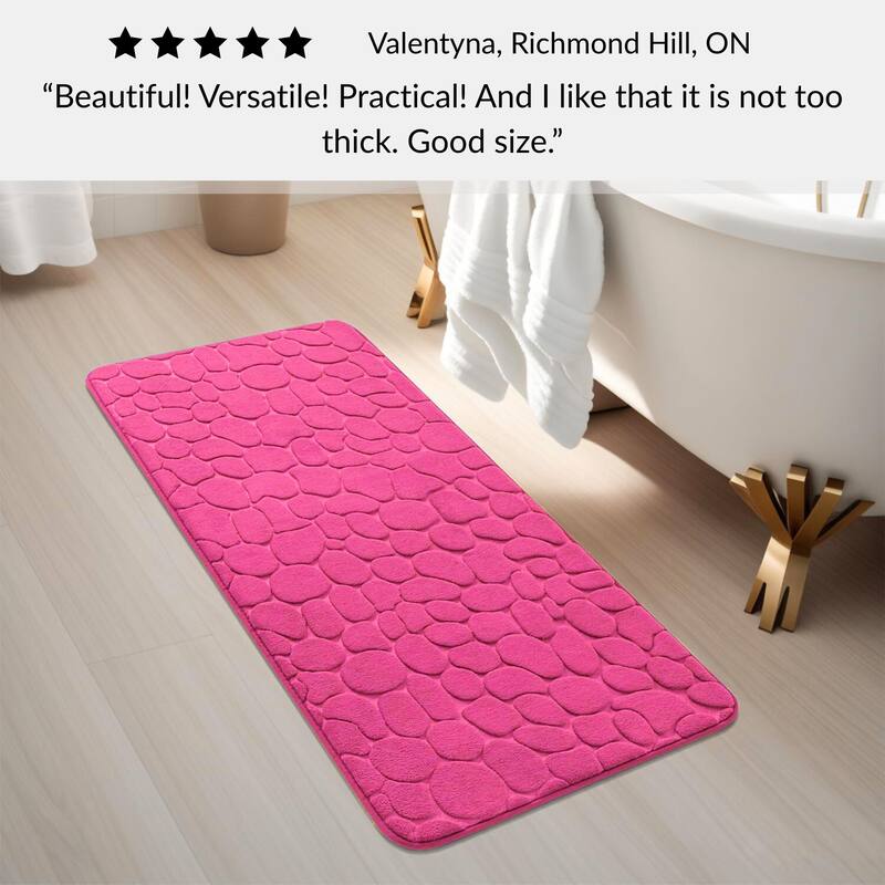 Memory Foam Runner Bath Mat Pebble Design 48x18