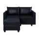 Option Loveseat with Ottoman, Black