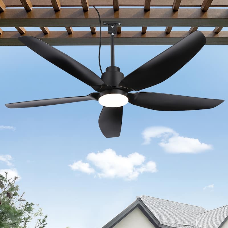 42"/52" Waterproof 5-Blade Outdoor Ceiling Fan with LED Light and Remote