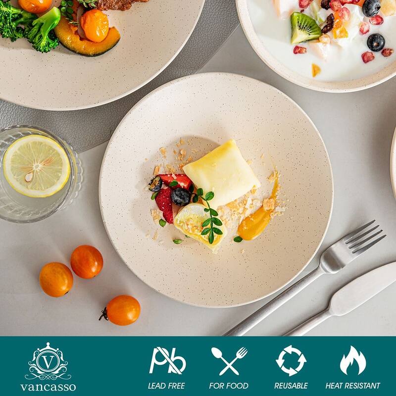 vancasso SABINE Stoneware Speckled Glaze Dinnerware Set