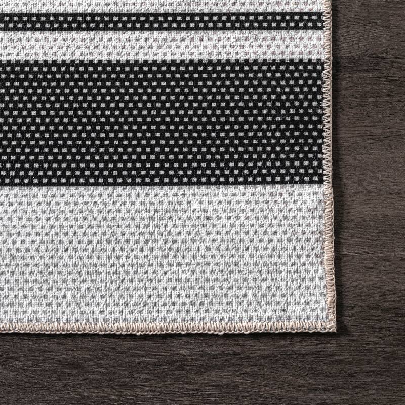 Nuloom Lena SpinClean Machine Washable Striped Area Rug