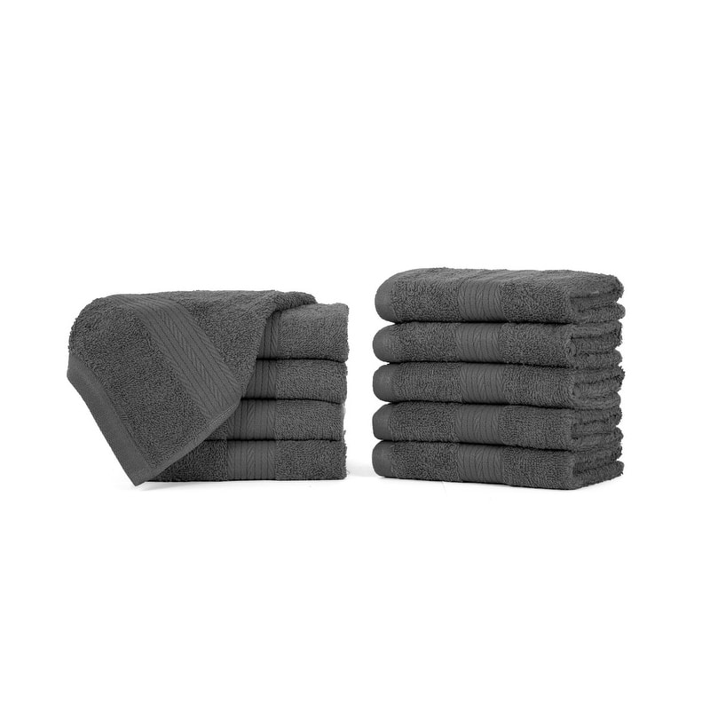 Luxurious Cotton 600GSM Soft Wash Cloths 12X12 Inch by Ample Decor - 10 Pcs