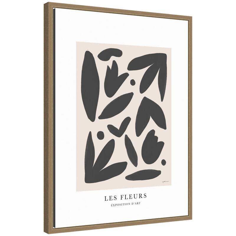 Kate and Laurel Exposition d Art Les Fleurs by Gabrielly Guedes Framed Canvas Wall Art Print - 18x24