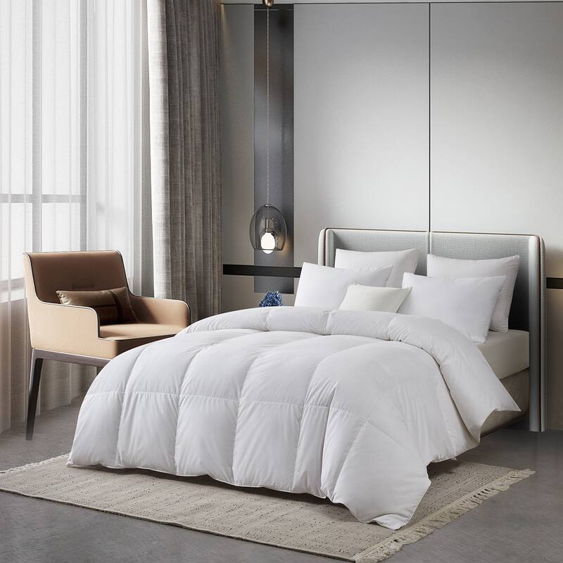 Serta Tencel Cotton Blend European White Down Comforter On Sale Bed