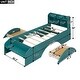 preview thumbnail 13 of 14, Twin Size Wood Platform Bed with 2 Drawers and Storage Headboard