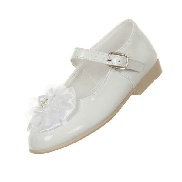 Rain Kids Girls White Patent Floral Stud High Top Dress Shoes 11 13 Kids On Sale Overstock