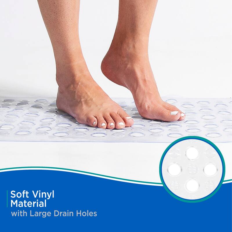 Kenney Vinyl Bath, Shower, and Tub Mat, 14.5" W x 27" L