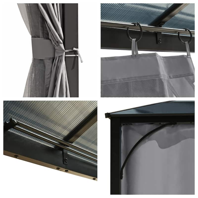 Outdoor Gazebo w/ Aluminum Frame,Mosquito Netting and Privacy Screens