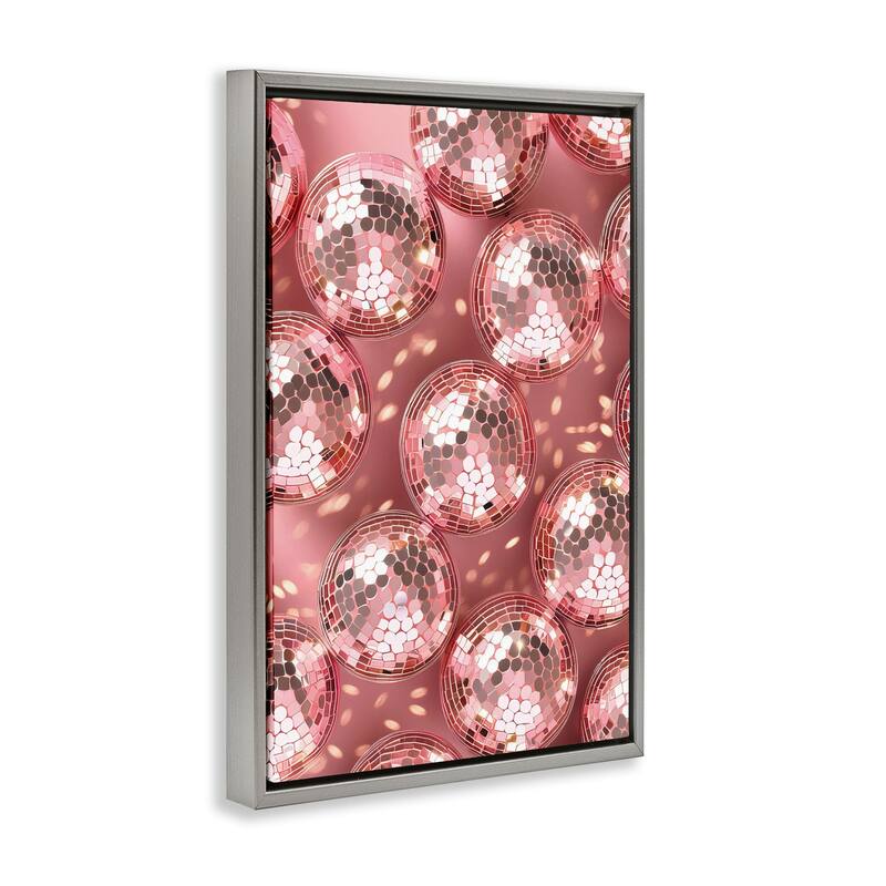 Stupell Disco Ball Shimmer Pattern Framed Floater Canvas Wall Art Design By LSR Design Studio