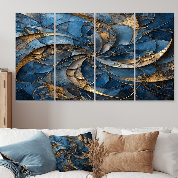Designart - Felicity Vintage Blue Spiral Fractal - Spiral