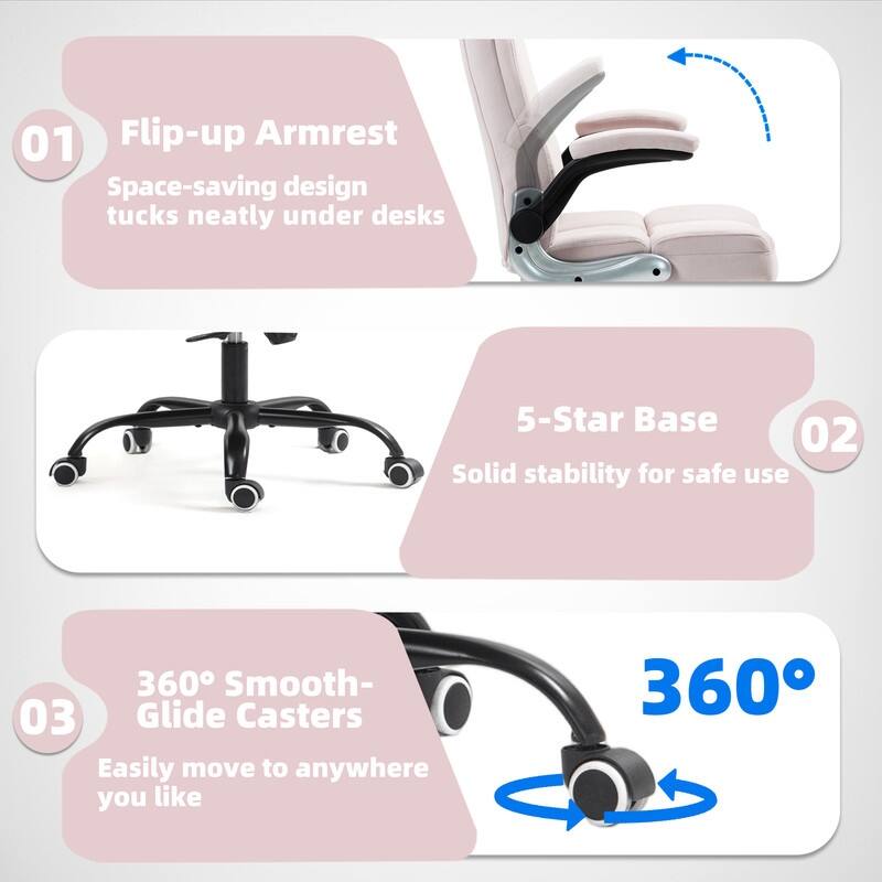 AVAWING Velvet Ergonomic Office Chair: Executive Desk Chair with Adjustable Height & 360° Swivel