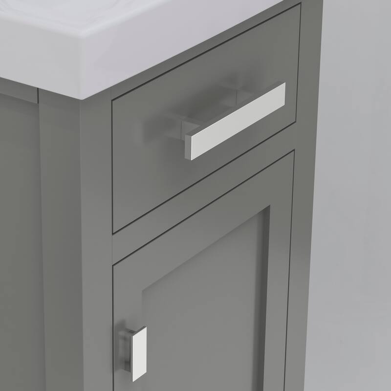 Mia 18 In. Integrated Ceramic Sink Top Vanity in Espresso with Modern Single Faucet