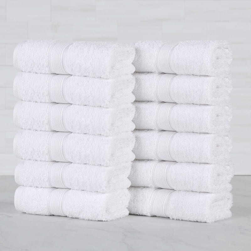 Superior Oregon Organic Cotton Solid Face Towel/Washcloth, Set of 12