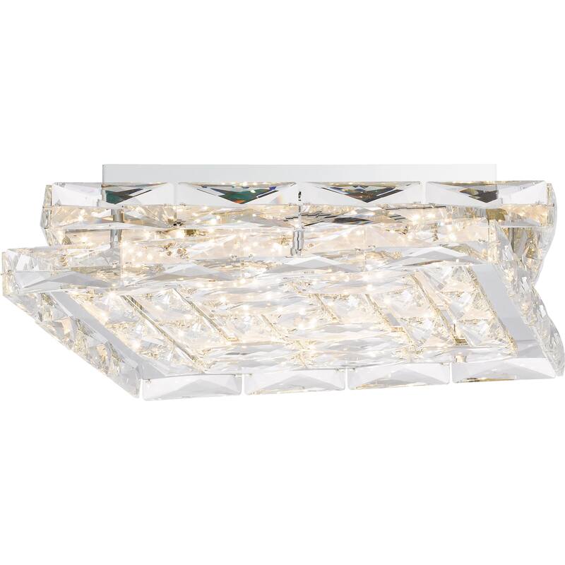 Milania Integrated LED Polished Chrome Flush Mount Light