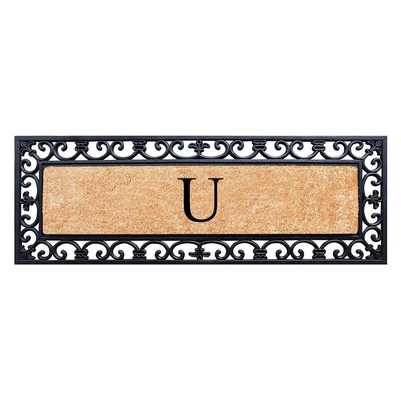 A1HC Exclusive Hand Crafted Myla Monogrammed Entry Doormat, 18" x 48" - U