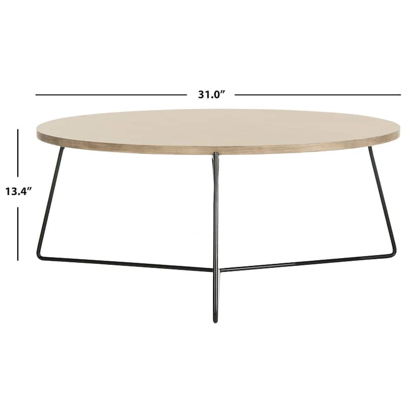 SAFAVIEH Roxanne Light Grey / Black Coffee Table - 31" x 31" x 13.4" - 31Wx31Dx13H