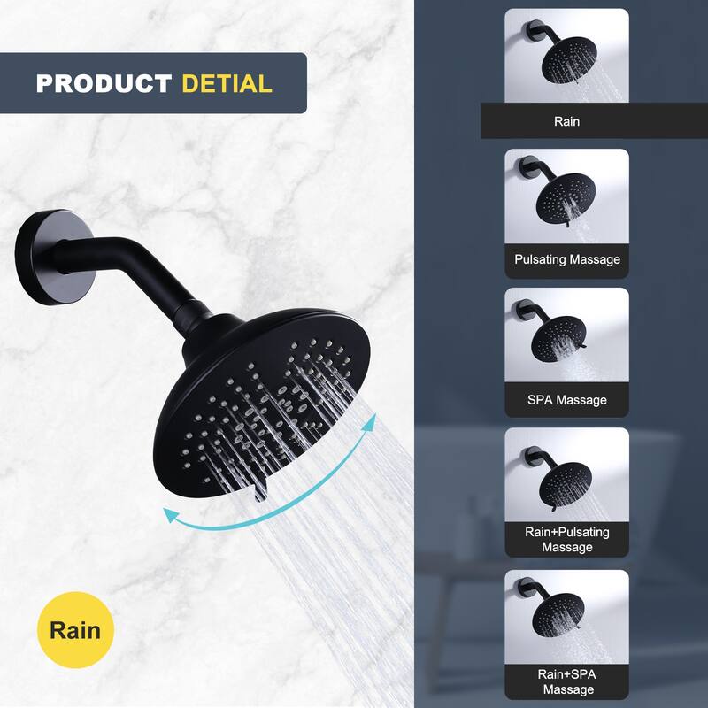WOWOW Single Handle 5-Spray Shower Faucet with Valve