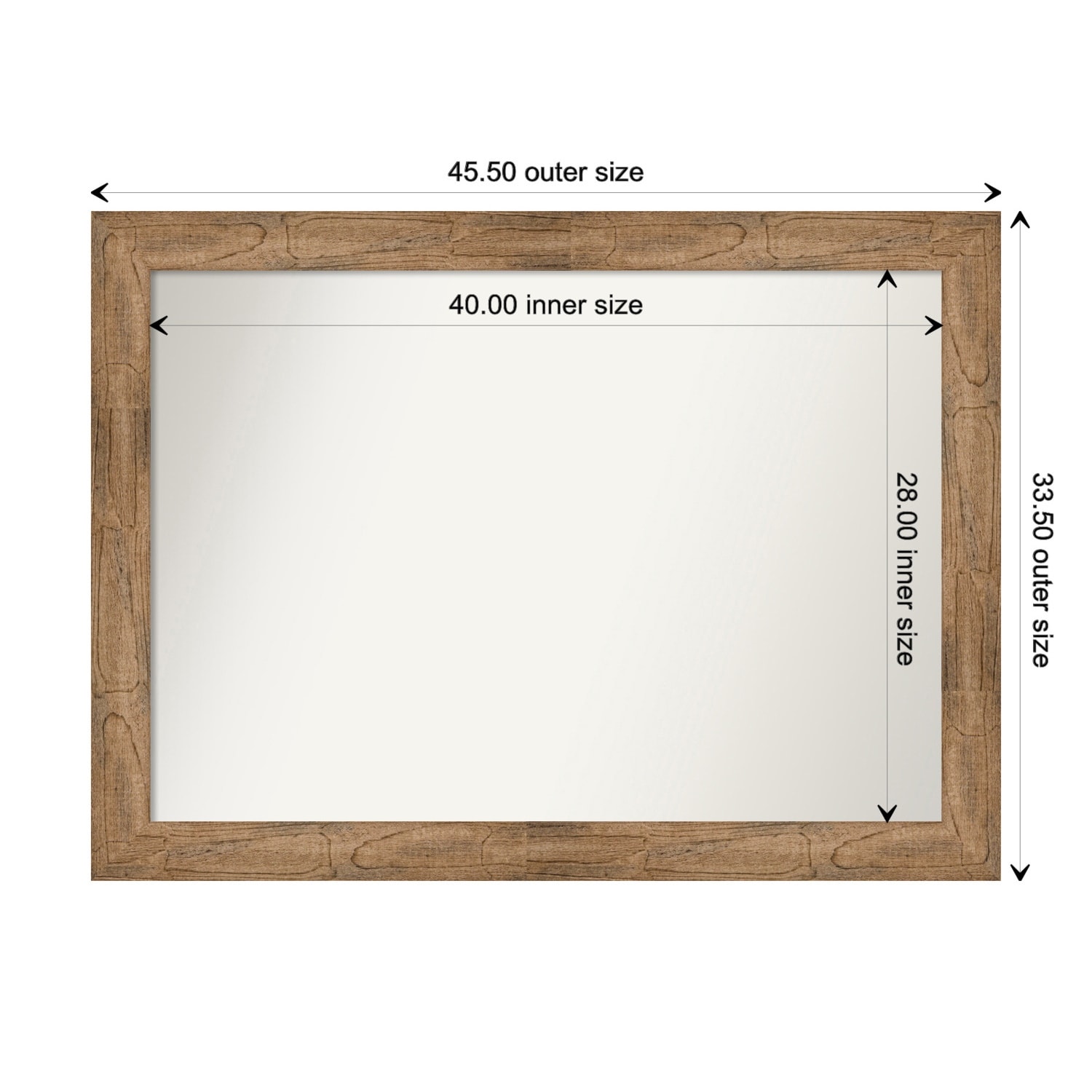 Owl Brown Framed Non-Beveled Custom Wall Mirror, Bathroom Vanity Mirror