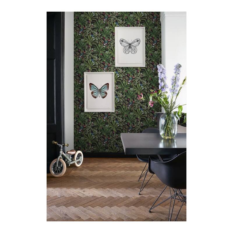 ESTA Home Carola Black Jungle Tropics Wallpaper - 20.9 x 396 x 0.025