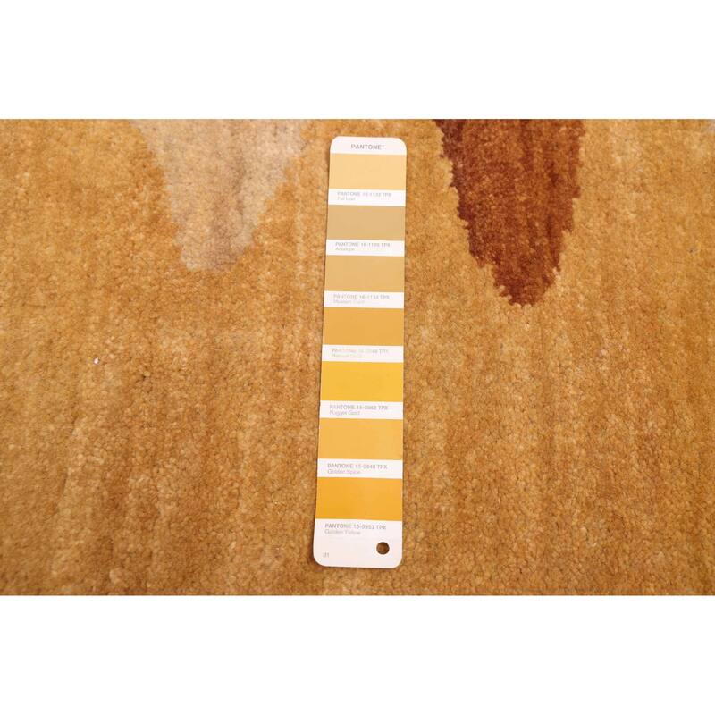 ECARPETGALLERY Hand-knotted Peshawar Ziegler Gold Wool Rug - 5'0 x 7'0