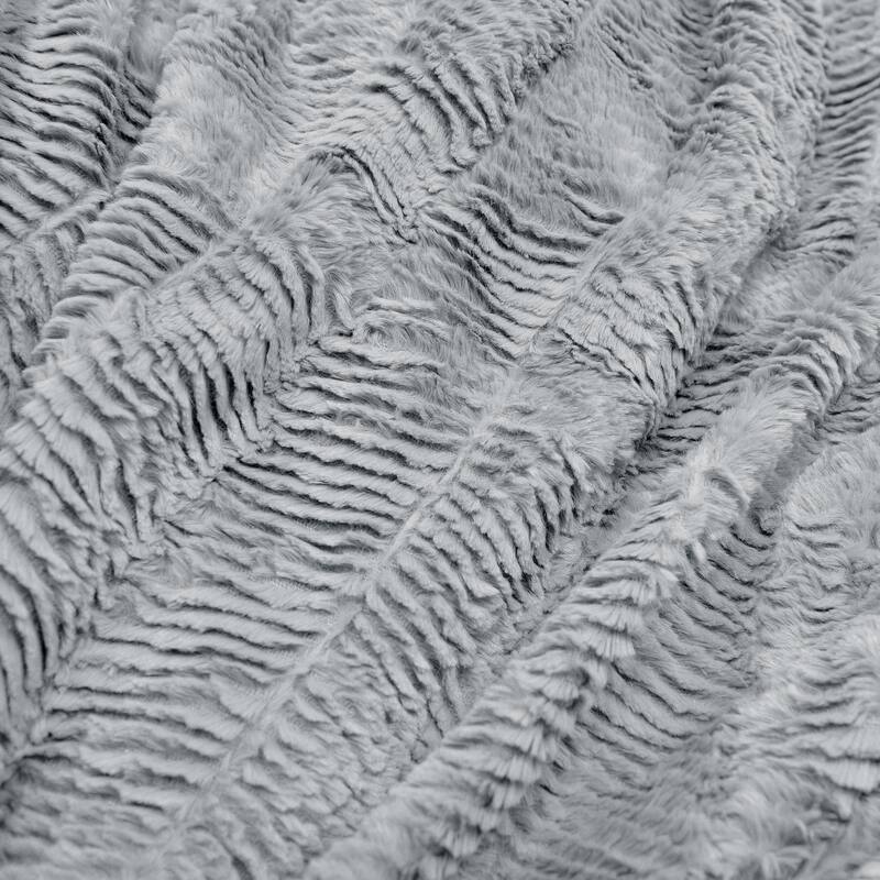 Herringbone FauxFur Sherpa Backing Brushed Throw