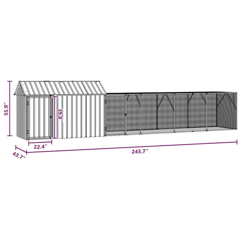 vidaXL Bird Cage Anthracite Galvanized steel