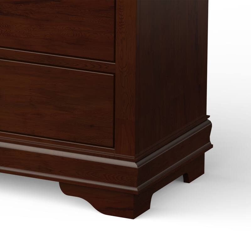 48" Tall Modern Dark Cherry Solid Wood 5-drawer Storage Chest