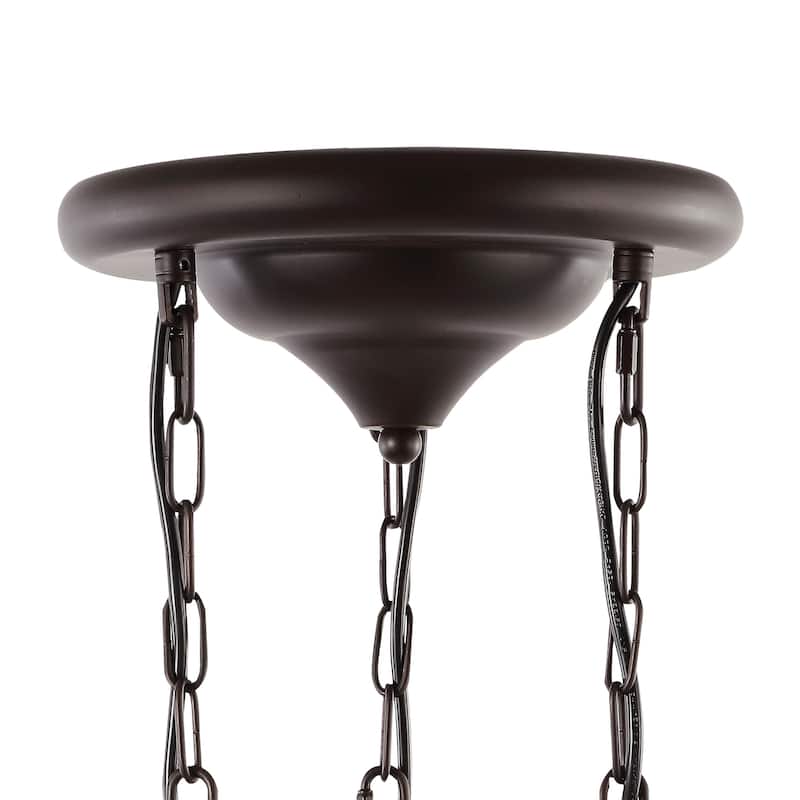 Gaines 11" 3-Light Farmhouse Industrial Iron Mason Jar LED Semi Flush Mount, Oil Rubbed Bronze by JONATHAN Y