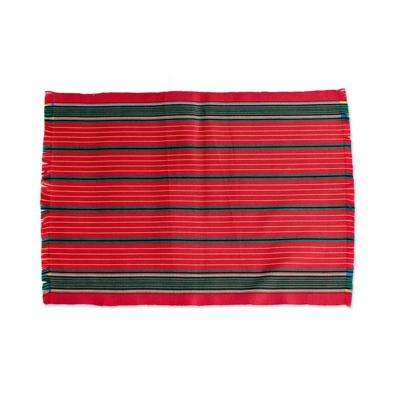 Novica Handmade Red Christmas Cotton Placemats (Set Of 6)