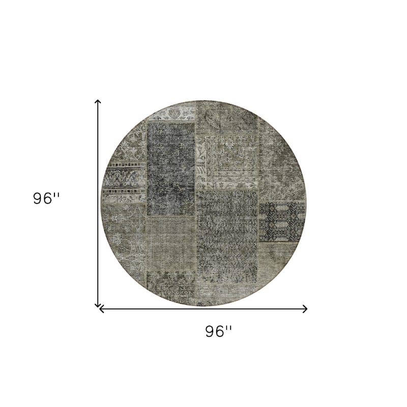 HomeRoots Patchwork Transitional Rectangle Outdoor Rug
