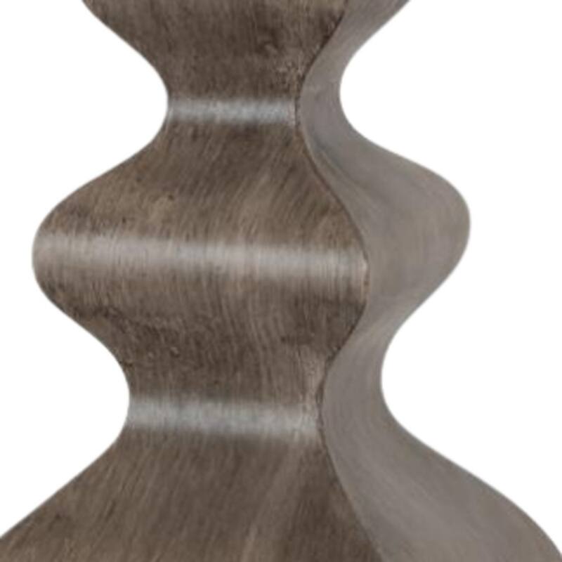 Brown Resin Coastal Table Lamp Set of 2 with White Linen Drum Shades and 3 Way Switch - 16” x 16” x 30” (D x W x H)