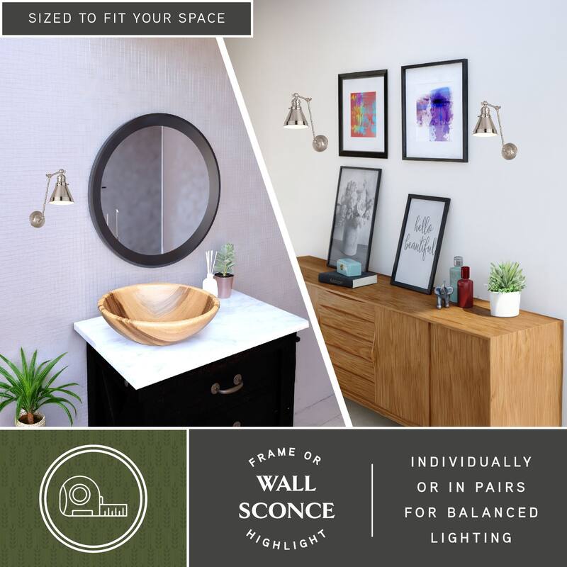 Alexis Reading Light Adjustable Swing Arm Wall Lamp with Metal Shade