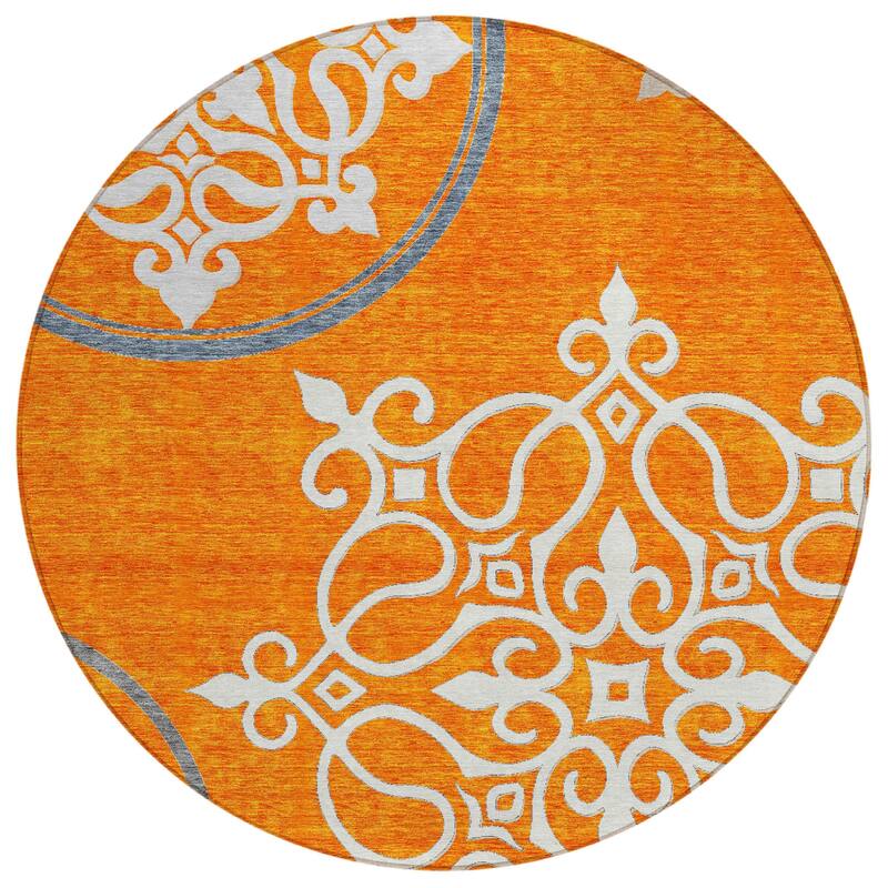 HomeRoots Floral Medallion Transitional Rectangle Outdoor Rug