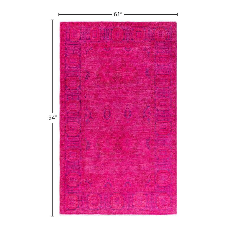 Contemporary Overdyed Wool Hand Knotted Area Rug - 5' 1" x 7' 10"