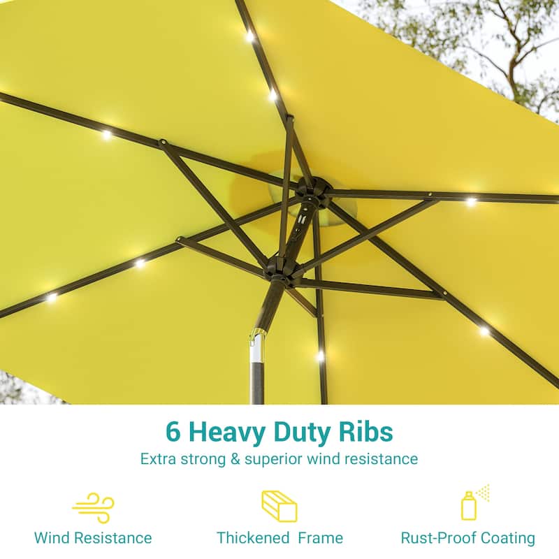 Bonosuki 7.5Ft LED Patio Market Umbrella Outdoor Table Umbrella