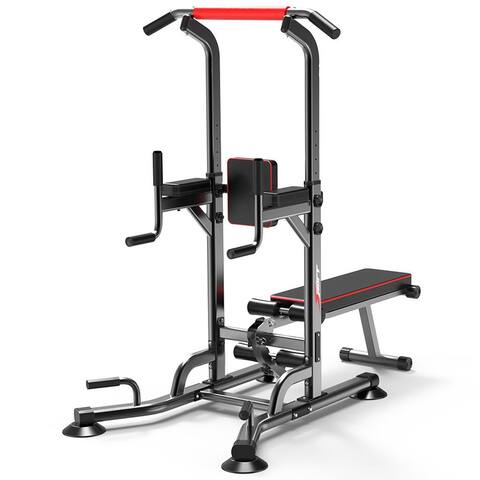 Power Tower Dip Station Adjustable Bar Exercise Home