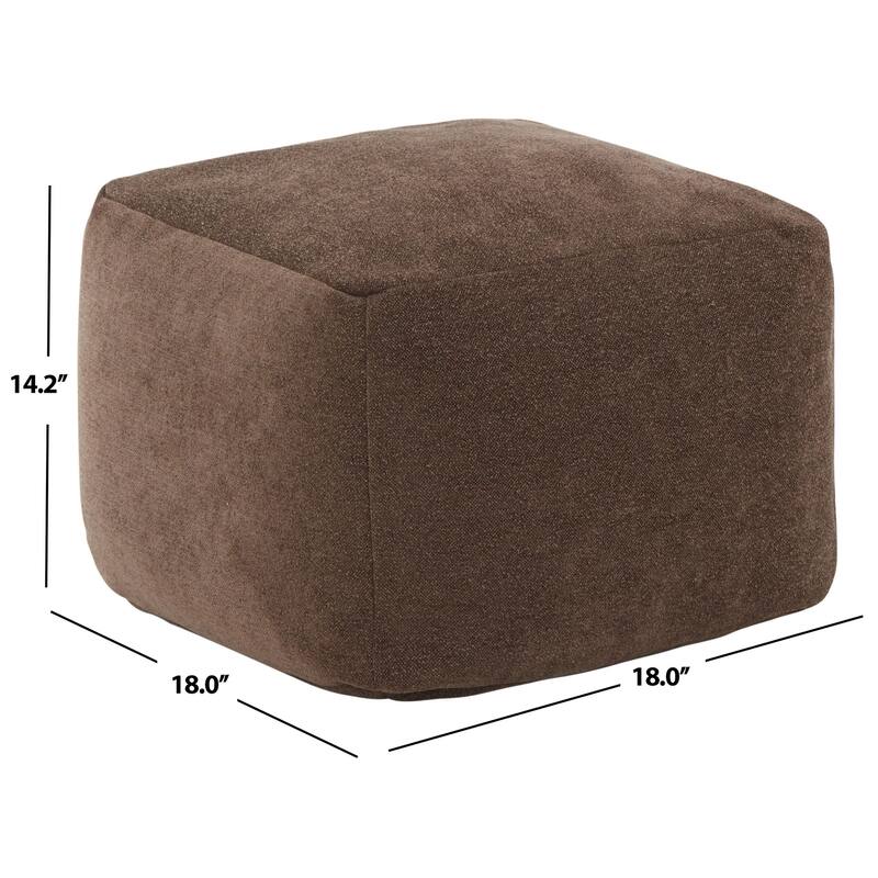 SAFAVIEH Couture Samuels Boucle Pouf - 18Wx18Dx14H - Dark Brown