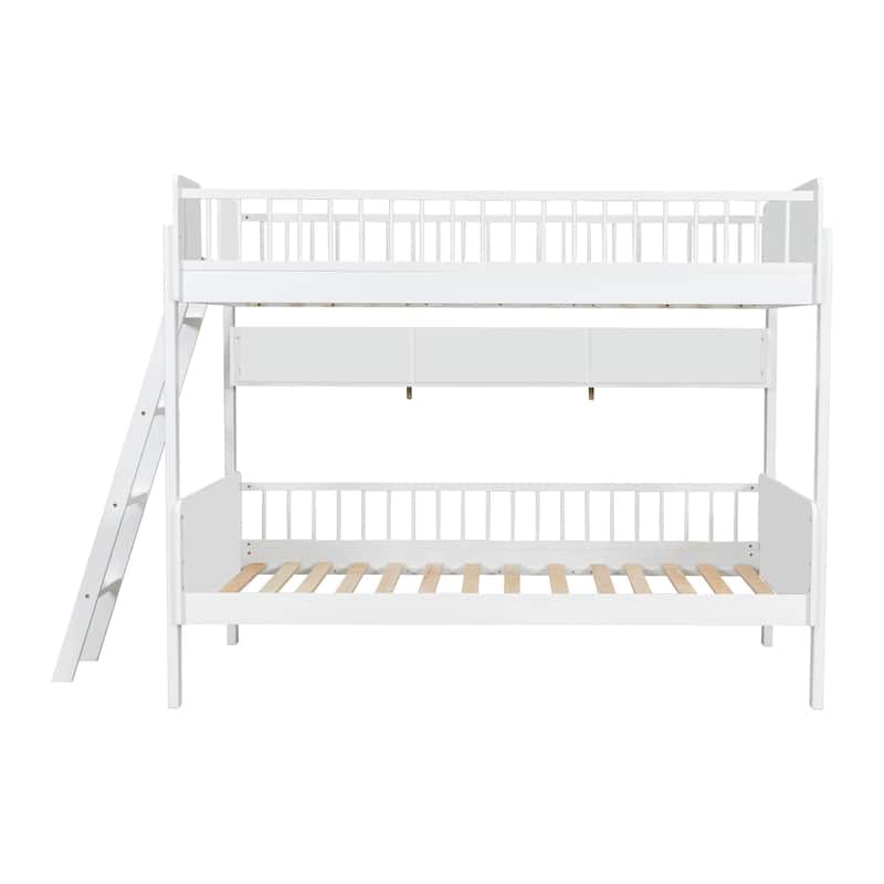 Twin Bunk Bed with 3 Storage Shelves and Reversible Ladder Pinewood