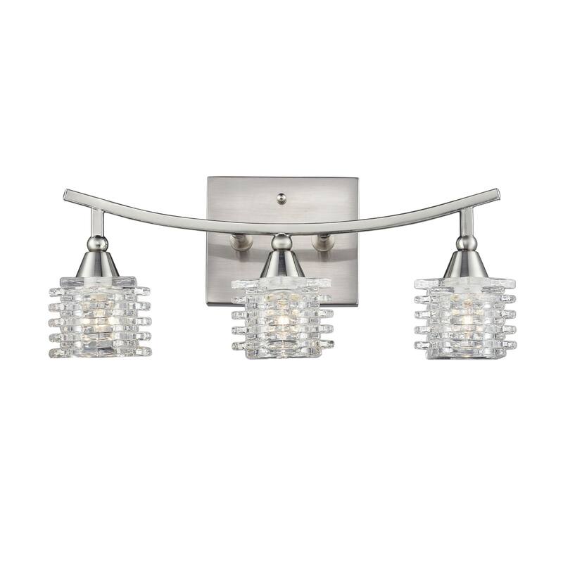 Matrix 15-inch Wide 3-Light Vanity Light in Satin Nickel - 15 - 15 - Satin Nickel